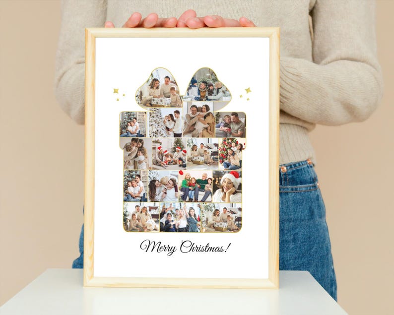 Personalized Christmas Photo Collage Gift Box (Digital File) image 5