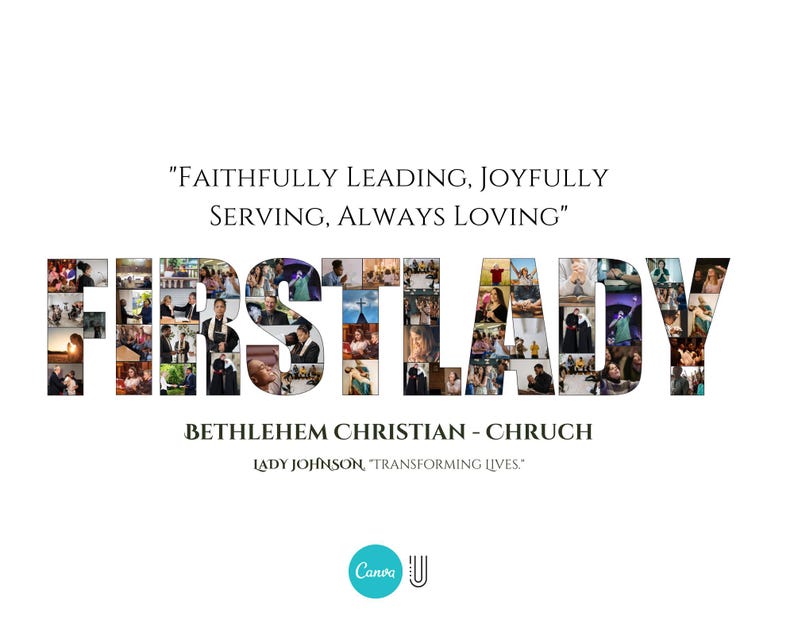 First Lady Photo Collage Gift: Church Ministry Appreciation (Digital File)