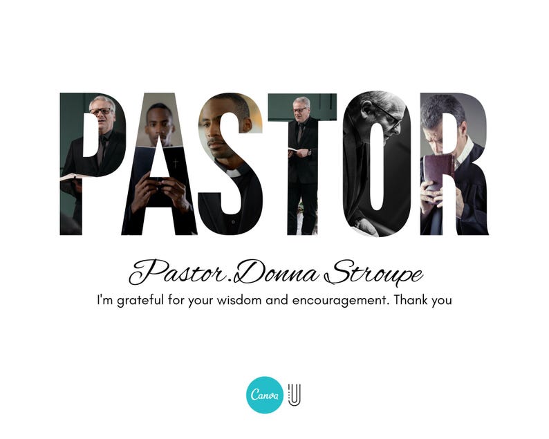 Pastor Appreciation Photo Collage: Church Group Gift (Digital File)