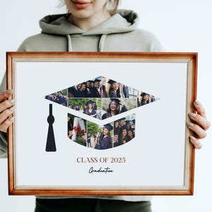 Graduation Cap Photo Collage Template: Senior Gift (Editable in Canva)