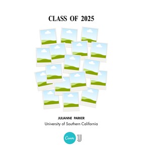 Graduation Photo Collage Template: Class of 2025 Sign (Canva Digital Download)