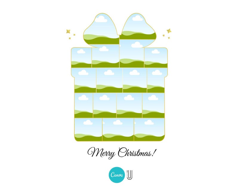 Personalized Christmas Photo Collage Gift Box (Digital File) image 3