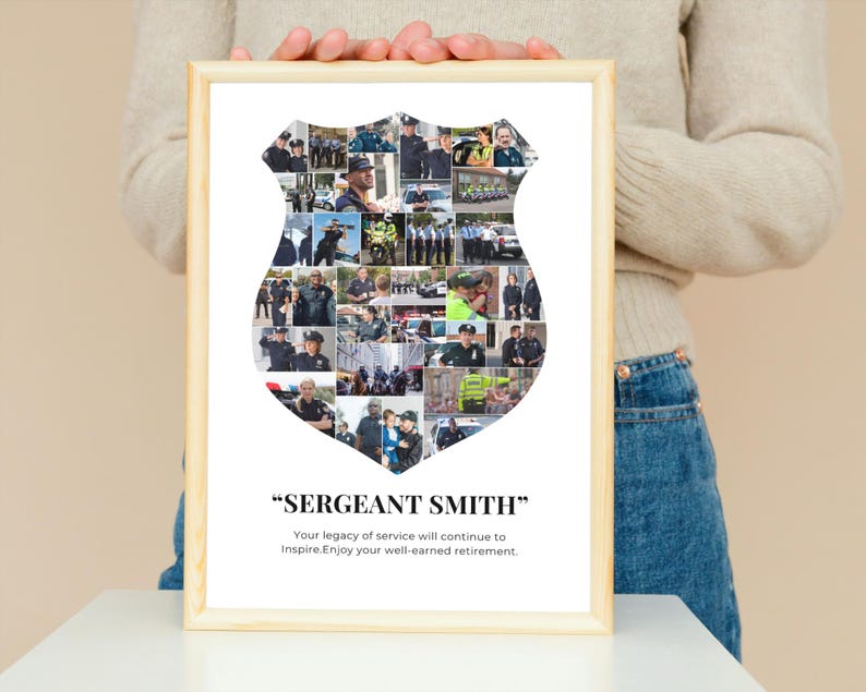 Police Photo Collage Gift: Custom Retirement Keepsake (Digital File)