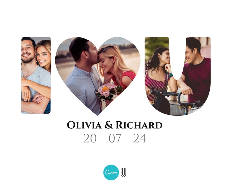 Personalized Photo Collage Gift: I Love You Anniversary Keepsake (Digital File) image 4