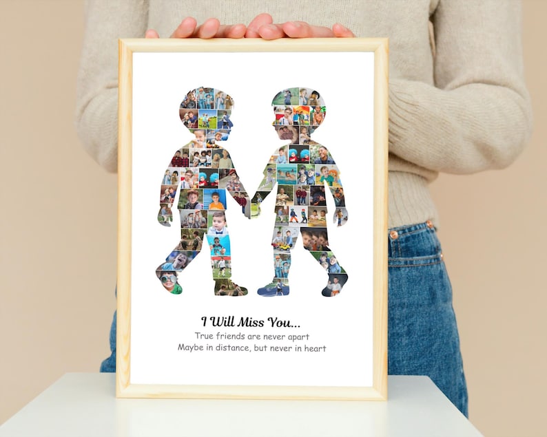Two Boys Photo Collage Friendship Gift (Digital Download) Canva Frames