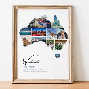 Reise-Foto-Collage, Australien benutzerdefinierte Foto-Collage Geschenk, Urlaub Geschenk Poster PrintAustralia Collage, Australien Urlaub Collage