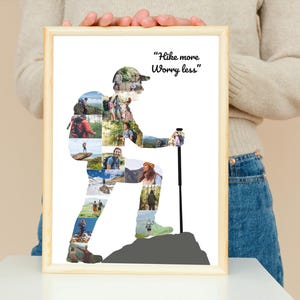 Male Hiker Photo Collage Template, Adventure Gift (Canva Template)