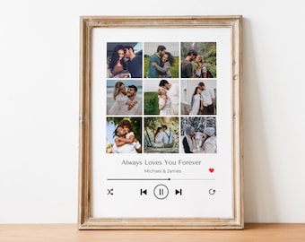 Personalized Photo Collage Print: Music Player Design (Digital File)