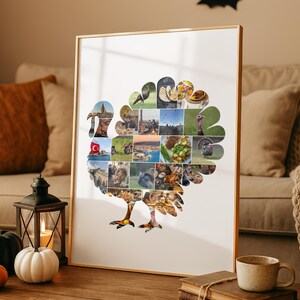 Turkey Photo Collage Canva Template Thanksgiving Family Photo Collage Autumn Fall Turkey Printable Personalized Thanksgiving Gift image 1