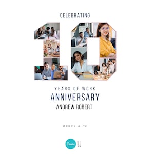 10th Work Anniversary Photo Collage Gift (Digital File)