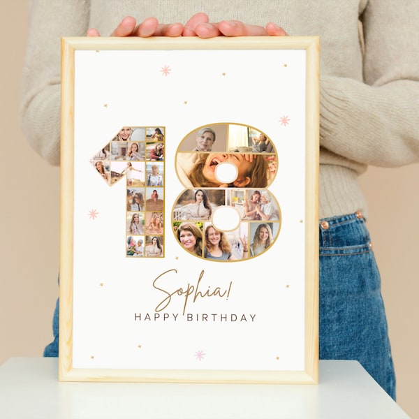 18th Perspective,18th Birthday Party Decoration, Custom 18th Birthday Photo Collage - Picture Collage , Personalized Gift