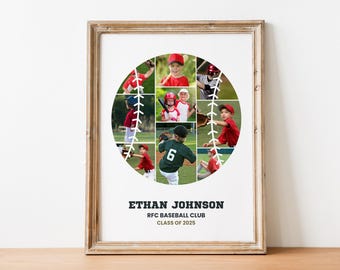 Baseball-Foto-Collage-Vorlage: Canva Sport Geschenk (Digitale Datei)