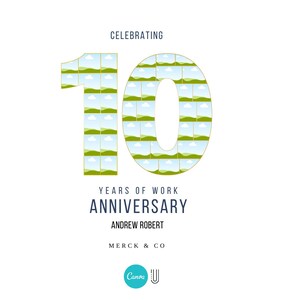 10th Work Anniversary Photo Collage Gift (Digital File)
