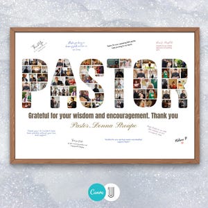Pastor Appreciation Photo Collage: Christian Church Group Gift (Canva Digital Template)