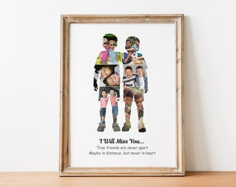 2 Jungen Fotocollage Personalisiertes Bestes Freund Geschenk für Jungen Freundschaft, BFF Jungen Geburtstagsgeschenk, Freundschaftsgeschenk Abschied und Foto Geschenk