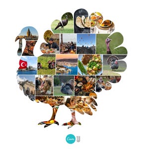 Turkey Photo Collage Canva Template Thanksgiving Family Photo Collage Autumn Fall Turkey Printable Personalized Thanksgiving Gift image 5