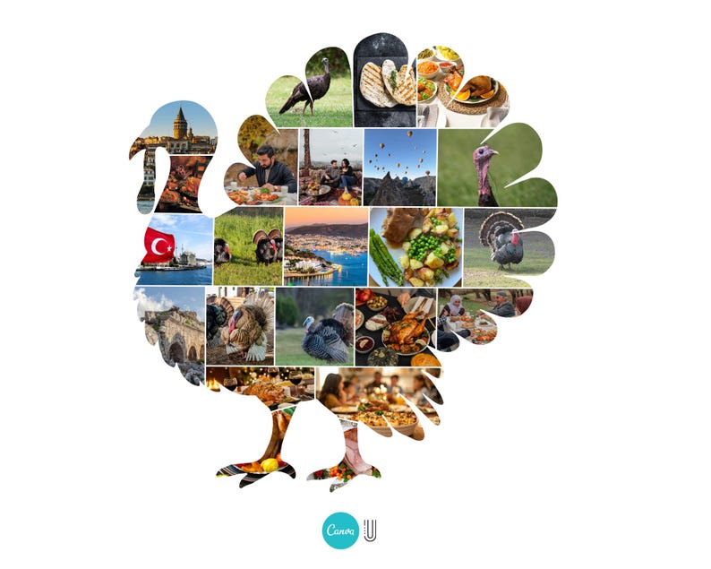 Turkey Photo Collage Canva Template Thanksgiving Family Photo Collage Autumn Fall Turkey Printable Personalized Thanksgiving Gift image 5