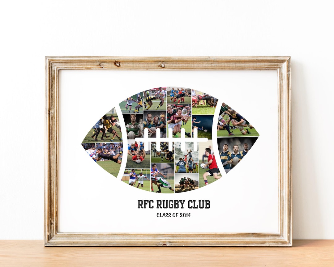 Rugby Photo Collage Template: Canva Player Gift (digital File) - Etsy
