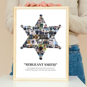 Sheriff Badge Photo Collage: Custom Law Enforcement Retirement Gift (Digital File)