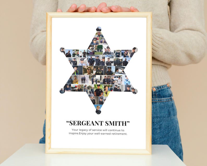 Sheriff Badge Photo Collage: Custom Law Enforcement Retirement Gift (Digital File)