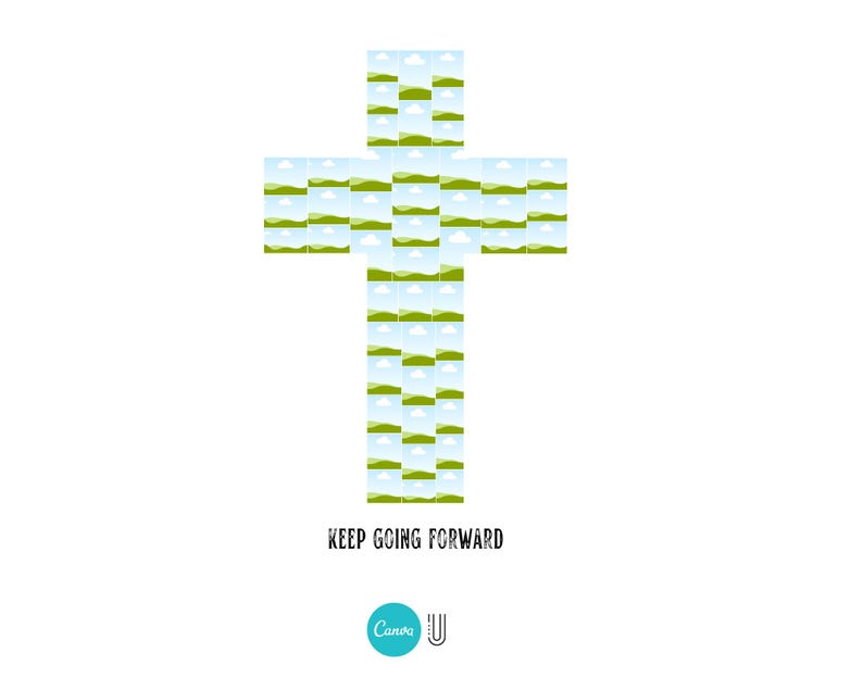 Christian Cross Photo Collage Template: Faith Keepsake (Editable Canva, Digital Download