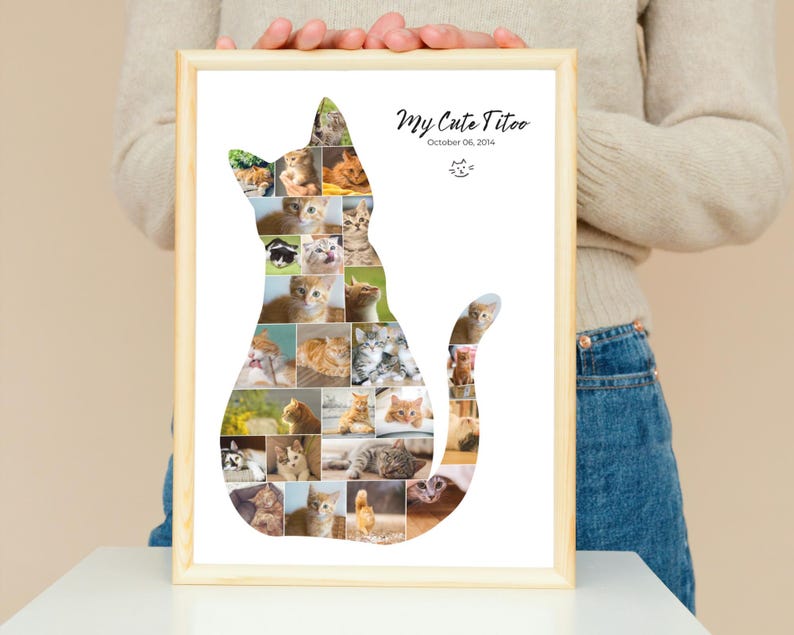 Cat Photo Collage Template: Pet Memorial Gift (Canva)