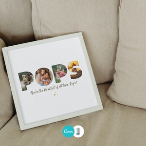 Personalized "Pops" Photo Collage, Father's Day Gift (Digital Download)