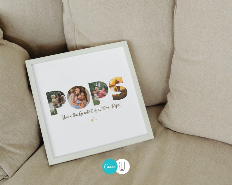 Personalized "Pops" Photo Collage, Father's Day Gift (Digital Download)