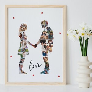Couples Photo Collage Template, Anniversary Gift (Canva)
