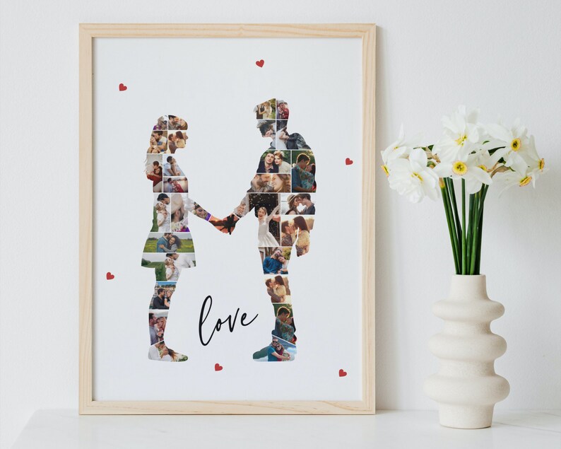 Couples Photo Collage Template, Anniversary Gift (Canva)