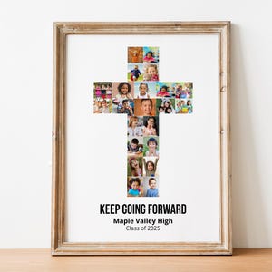 Cross Photo Collage Template: Graduation Keepsake (Canva Editable)