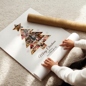 Custom Christmas Photo Collage: Xmas Tree Gift (Canva Template) image 2
