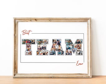 Team Photo Collage Gift: Personalized Farewell Office Poster (Digital File)