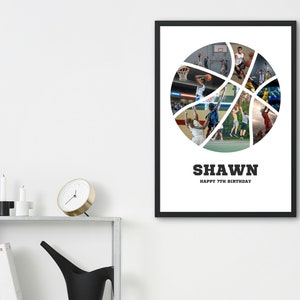 Basketball Photo Collage: Personalized Sports Gift (Digital File)