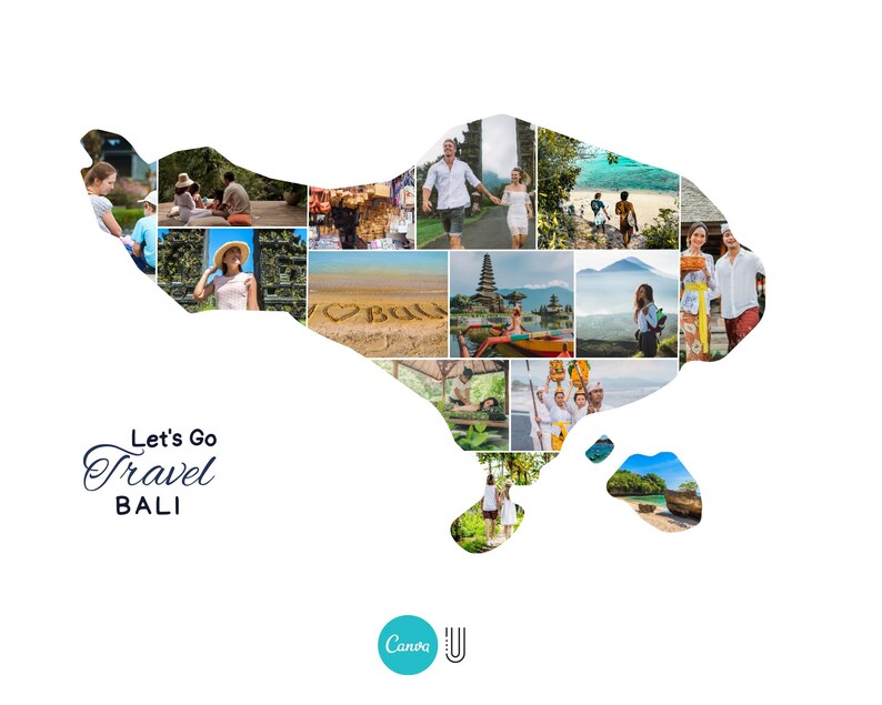 May include: A collage of images depicting various aspects of Bali, Indonesia, including beaches, temples, rice paddies, and people enjoying the local culture. The text "Let's Go Travel BALI" is displayed at the bottom of the image.