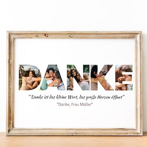 Personalized 'DANKE' Photo Collage Template: Thank You Gift (Digital Download)
