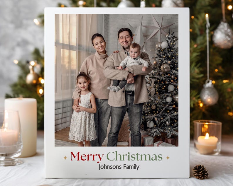 Editable Christmas Photo Card Template: Year in Review Collage (Digital Download)