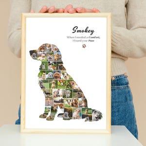 Personalized Golden Retriever Photo Collage Template Custom Dog Memorial Gift Pet Wall Art Printable Digital Download image 4