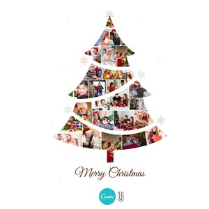 Custom Christmas Photo Collage: Xmas Tree Gift (Digital File)