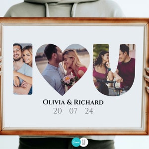 Personalized Photo Collage Gift: I Love You Anniversary Keepsake (Digital File) image 3