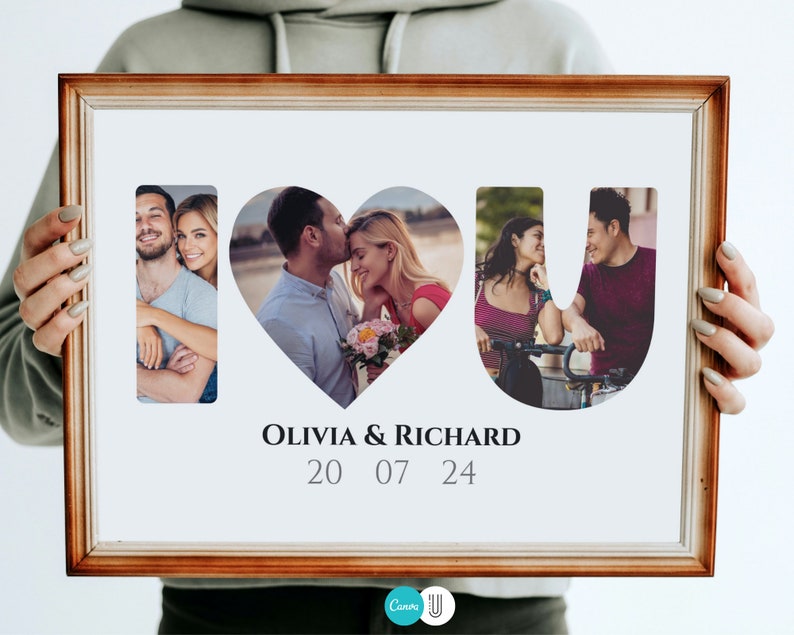 Personalized Photo Collage Gift: I Love You Anniversary Keepsake (Digital File) image 3
