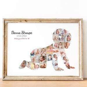 Editable Baby Photo Collage Frame Template | Canva Wall Art for Nursery | Digital Download