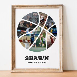 Basketball Photo Collage: Personalized Sports Gift (Digital File)