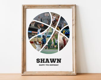 Basketball Photo Collage Template Senior Night Gift Editable Canva Basketball Gifts for Players Digital Download Coach Gifts