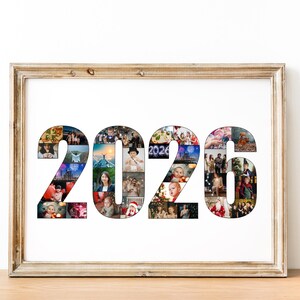 2026 Photo Collage Canva Template for Custom Photocollage, Personalized Yearly Highlight, New Year 2026 & Christmas Gift for Him and Her