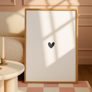 Minimalist Black Heart Print, Modern heart Wall Art (Digital Download)
