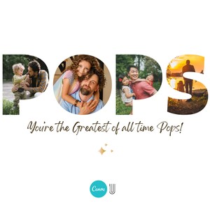 Personalized "Pops" Photo Collage, Father's Day Gift (Digital Download)