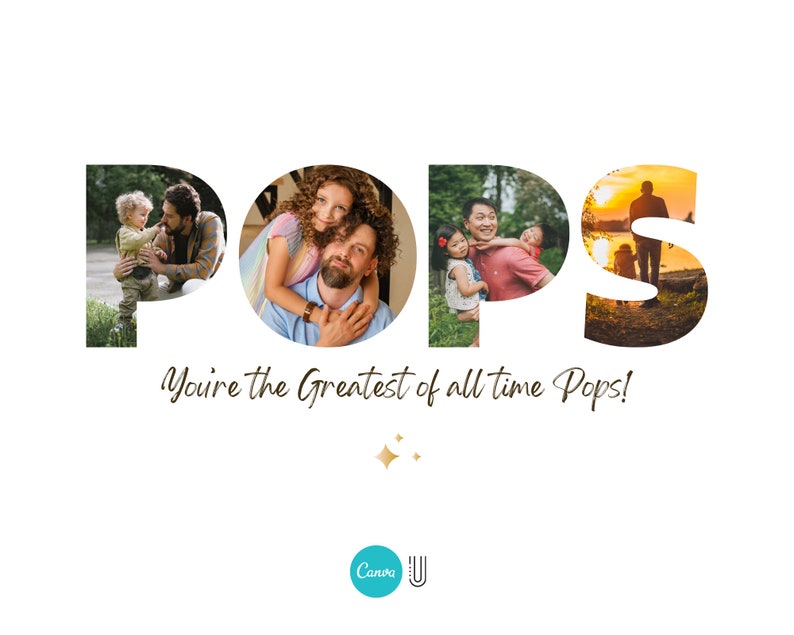 Personalized "Pops" Photo Collage, Father's Day Gift (Digital Download)