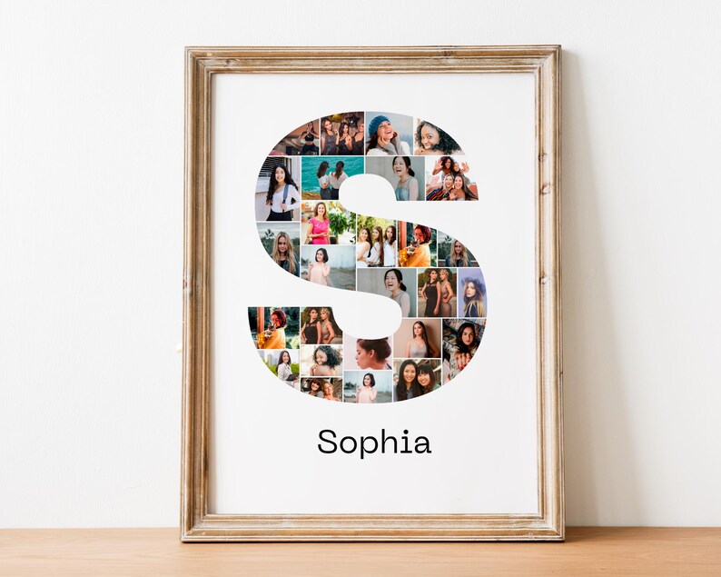Custom Letter S Photo Collage – Personalized Gift (Digital File) image 1