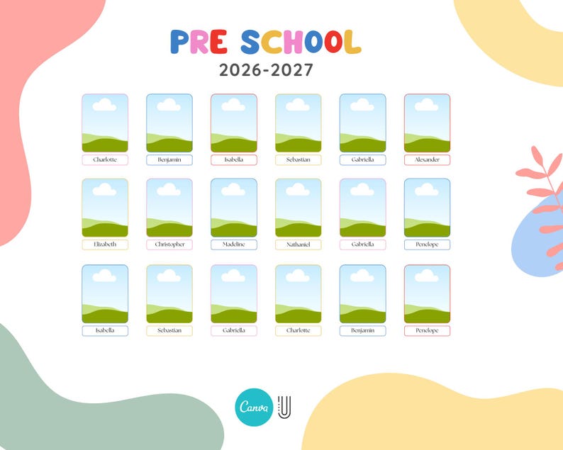 Editable Class Photo Collage Canva Template | Printable Preschool Graduation Poster | Custom Teacher Gift | Digital School Keepsake
